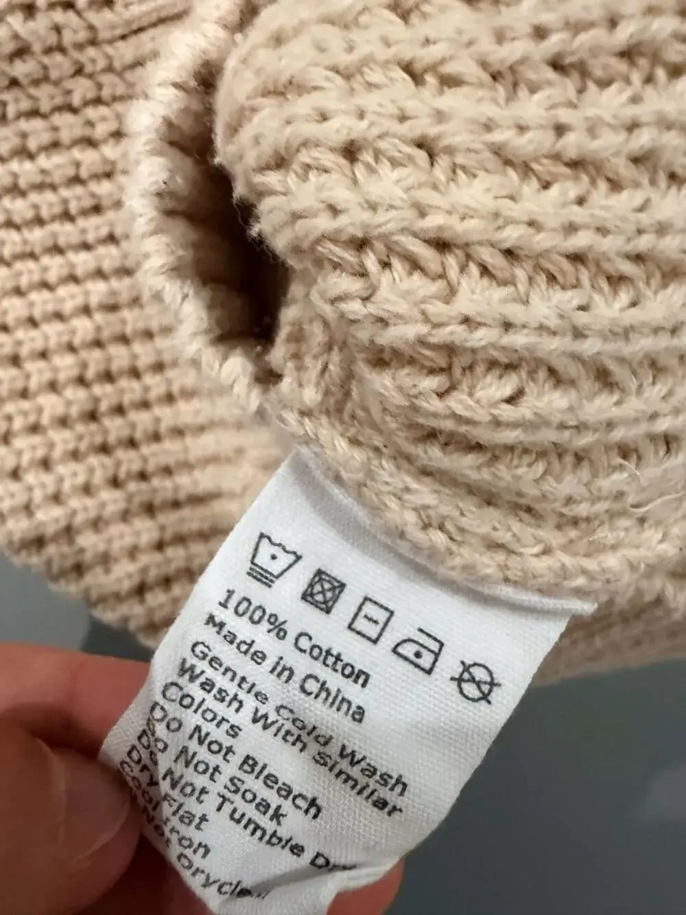 Jamie Kay Size 2Y Beige Chunky Knit Crewneck Sweater
